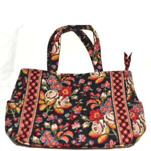 Vera Bradley Villager Floral Trendy Hipster Grunge Double Handle Handbag Purse
